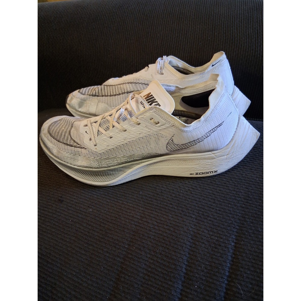 Nike Vaporfly Shoes Mens Size‎ 13 White Silver ZoomX CU4111-100 Running Racer